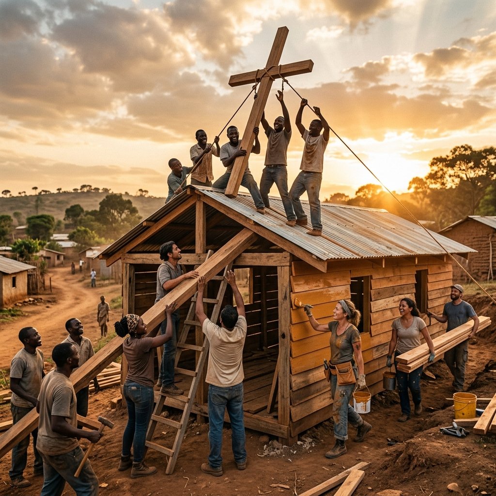 Community building a church together